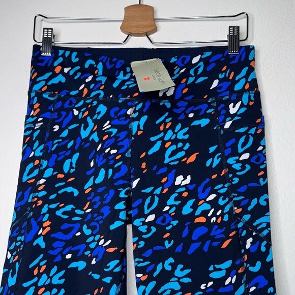 Sweaty Betty Power 9" Biker Shorts in Blue Animal Space Print Size 10 - Picture 4 of 8